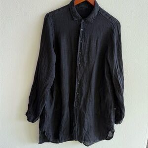 💯 Linen! CP Shades Black Tunic Top